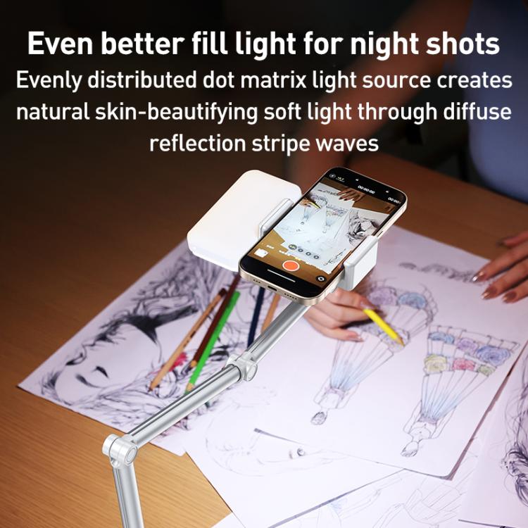 X9 Infinitely Adjustable Floor Stand Two Shaft Phone Live Broadcast Bracket, Height: 63-153cm(White) - Lazy Bracket by buy2fix | Online Shopping UK | buy2fix