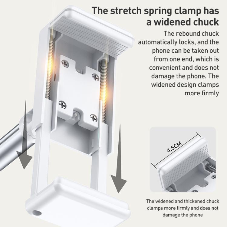 X9 Infinitely Adjustable Floor Stand Two Shaft Phone Live Broadcast Bracket, Height: 63-153cm(White) - Lazy Bracket by buy2fix | Online Shopping UK | buy2fix