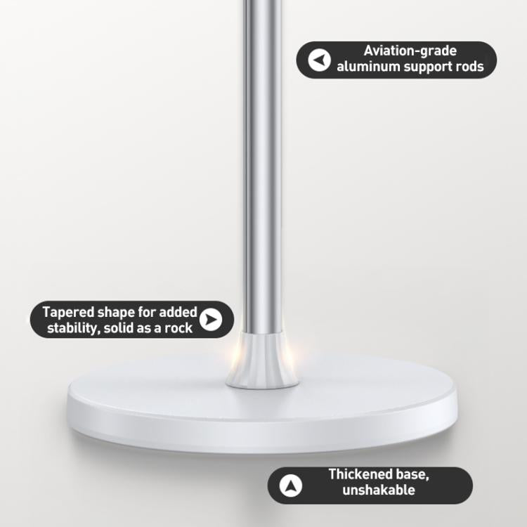 X9 Infinitely Adjustable Floor Stand Two Shaft Phone Live Broadcast Bracket, Height: 63-153cm(White) - Lazy Bracket by buy2fix | Online Shopping UK | buy2fix