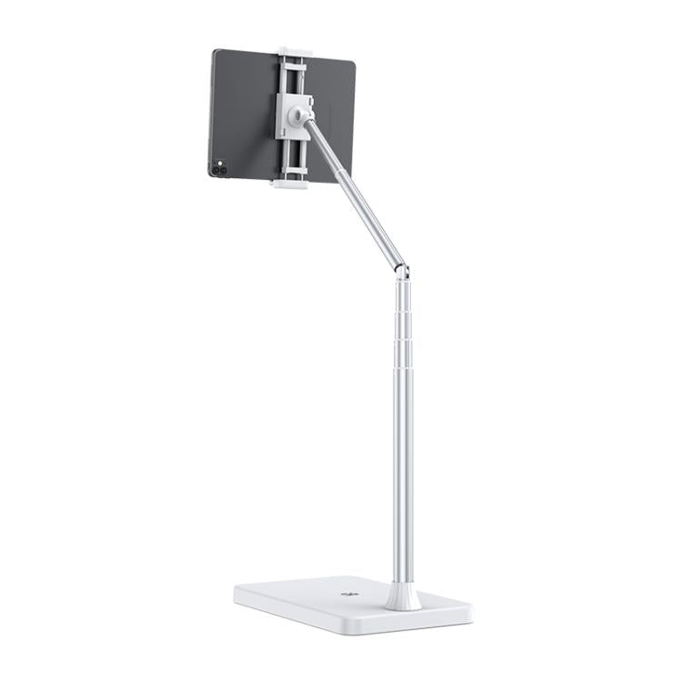 X10 Square Base Infinitely Adjustable Floor Stand Flexible Axis Phone PC Live Broadcast Bracket, Height: 41-155cm (White) - Lazy Bracket by buy2fix | Online Shopping UK | buy2fix