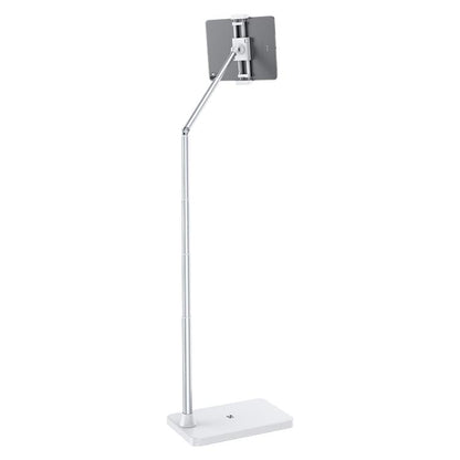 X10 Square Base Infinitely Adjustable Floor Stand Flexible Axis Phone PC Live Broadcast Bracket, Height: 41-155cm (White) - Lazy Bracket by buy2fix | Online Shopping UK | buy2fix