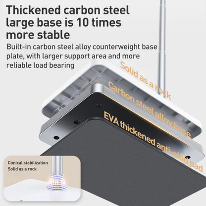 X10 Square Base Infinitely Adjustable Floor Stand Flexible Axis Phone PC Live Broadcast Bracket, Height: 41-155cm (White) - Lazy Bracket by buy2fix | Online Shopping UK | buy2fix