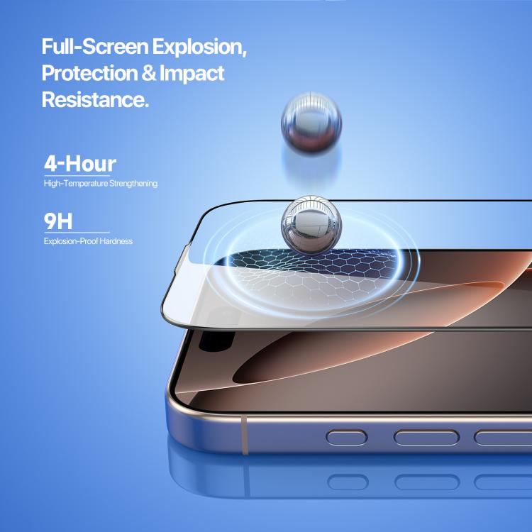 For iPhone 16 Pro DUX DUCIS Roga Series 2.5D HD Fully Transparent Tempered Screen Protector with Dust Removal Quick-Attach Box - iPhone 16 Pro Tempered Glass by DUX DUCIS | Online Shopping UK | buy2fix