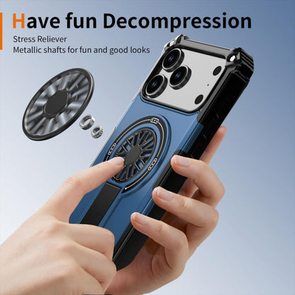 For iPhone 17 Pro Max Shockproof Kickstand Metallic Shaft MagSafe Phone Case(Blue) - iPhone 17 Pro Max Cases by buy2fix | Online Shopping UK | buy2fix