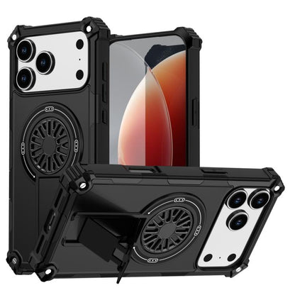 For iPhone 17 Pro Max Shockproof Kickstand Metallic Shaft MagSafe Phone Case(Black) - iPhone 17 Pro Max Cases by buy2fix | Online Shopping UK | buy2fix