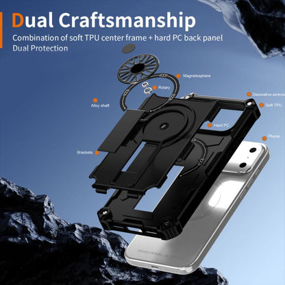 For iPhone 17 Pro Max Shockproof Kickstand Metallic Shaft MagSafe Phone Case(Black) - iPhone 17 Pro Max Cases by buy2fix | Online Shopping UK | buy2fix