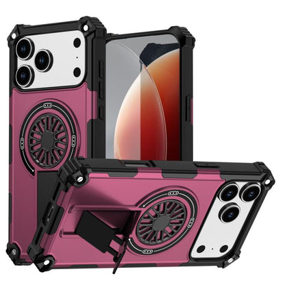 For iPhone 17 Pro Max Shockproof Kickstand Metallic Shaft MagSafe Phone Case(Purple) - iPhone 17 Pro Max Cases by buy2fix | Online Shopping UK | buy2fix