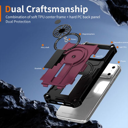 For iPhone 17 Pro Max Shockproof Kickstand Metallic Shaft MagSafe Phone Case(Purple) - iPhone 17 Pro Max Cases by buy2fix | Online Shopping UK | buy2fix