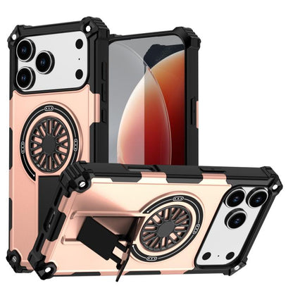 For iPhone 17 Pro Max Shockproof Kickstand Metallic Shaft MagSafe Phone Case(Rose Gold) - iPhone 17 Pro Max Cases by buy2fix | Online Shopping UK | buy2fix