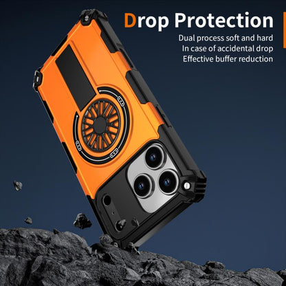 For iPhone 17 Pro Shockproof Kickstand Metallic Shaft MagSafe Phone Case(Orange) - iPhone 17 Pro Cases by buy2fix | Online Shopping UK | buy2fix