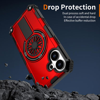 For iPhone 17 Shockproof Kickstand Metallic Shaft MagSafe Phone Case(Red) - iPhone 17 Cases by buy2fix | Online Shopping UK | buy2fix