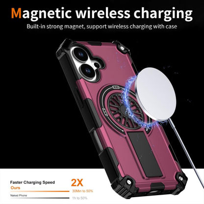 For iPhone 17 Shockproof Kickstand Metallic Shaft MagSafe Phone Case(Purple) - iPhone 17 Cases by buy2fix | Online Shopping UK | buy2fix