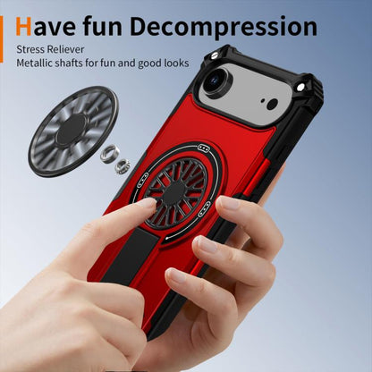 For iPhone Air Shockproof Kickstand Metallic Shaft MagSafe Phone Case(Red) - iPhone Air Cases by buy2fix | Online Shopping UK | buy2fix
