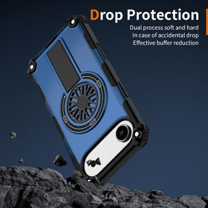For iPhone Air Shockproof Kickstand Metallic Shaft MagSafe Phone Case(Blue) - iPhone Air Cases by buy2fix | Online Shopping UK | buy2fix