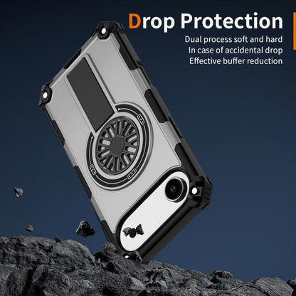 For iPhone Air Shockproof Kickstand Metallic Shaft MagSafe Phone Case(Silver) - iPhone Air Cases by buy2fix | Online Shopping UK | buy2fix