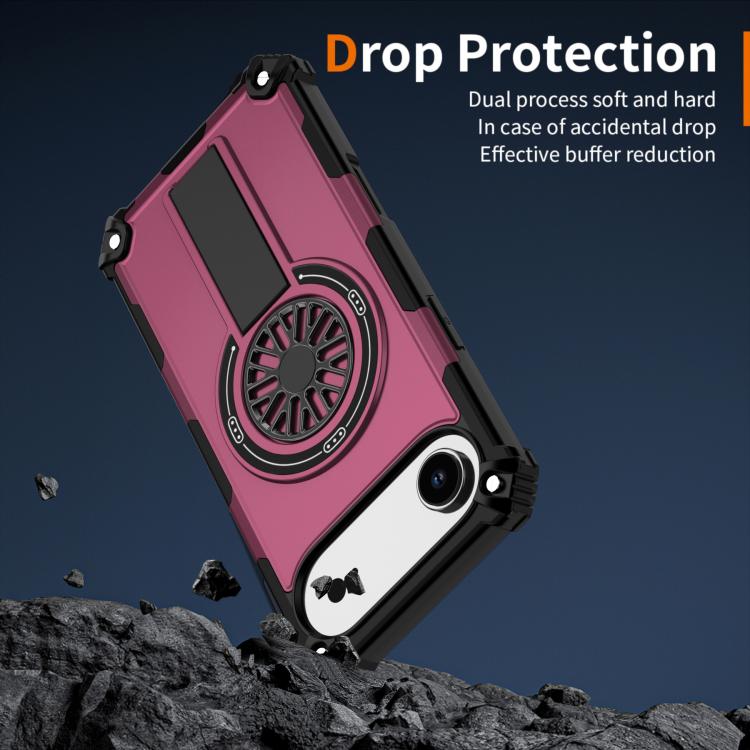 For iPhone Air Shockproof Kickstand Metallic Shaft MagSafe Phone Case(Purple) - iPhone Air Cases by buy2fix | Online Shopping UK | buy2fix