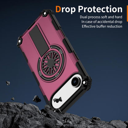 For iPhone Air Shockproof Kickstand Metallic Shaft MagSafe Phone Case(Purple) - iPhone Air Cases by buy2fix | Online Shopping UK | buy2fix