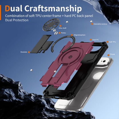 For iPhone Air Shockproof Kickstand Metallic Shaft MagSafe Phone Case(Purple) - iPhone Air Cases by buy2fix | Online Shopping UK | buy2fix