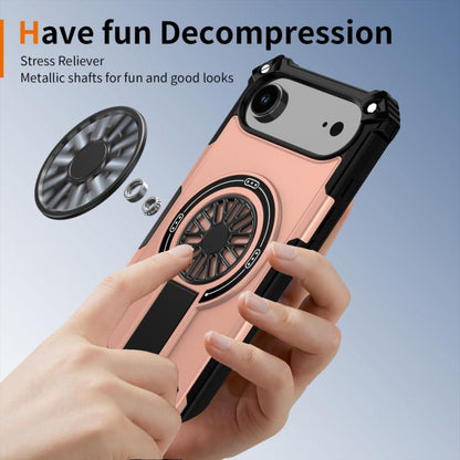 For iPhone Air Shockproof Kickstand Metallic Shaft MagSafe Phone Case(Rose Gold) - iPhone Air Cases by buy2fix | Online Shopping UK | buy2fix