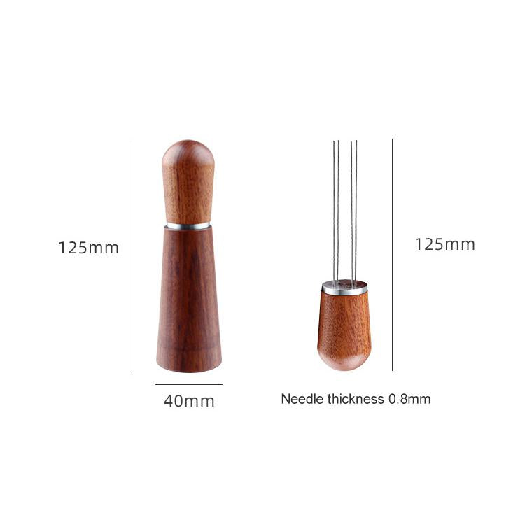Solid Wood Stand Stainless Steel Coffee Loose Powder Needle(Red Brown) - Coffee Machine Parts by buy2fix | Online Shopping UK | buy2fix