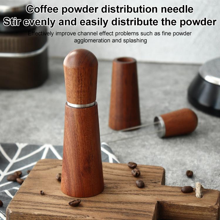 Solid Wood Stand Stainless Steel Coffee Loose Powder Needle(Red Brown) - Coffee Machine Parts by buy2fix | Online Shopping UK | buy2fix