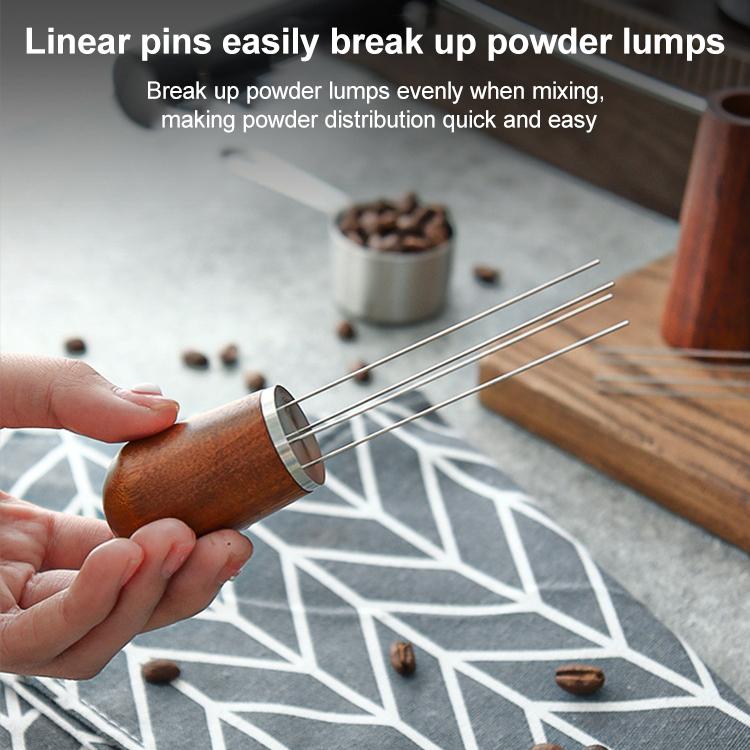 Solid Wood Stand Stainless Steel Coffee Loose Powder Needle(Red Brown) - Coffee Machine Parts by buy2fix | Online Shopping UK | buy2fix