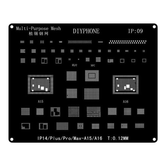 Precision laser-cut Accurate Positioning Anti-shift BGA Reballing Stencil, Model:For iPhone 14-14 Pro Max - BGA Stencils by buy2fix | Online Shopping UK | buy2fix