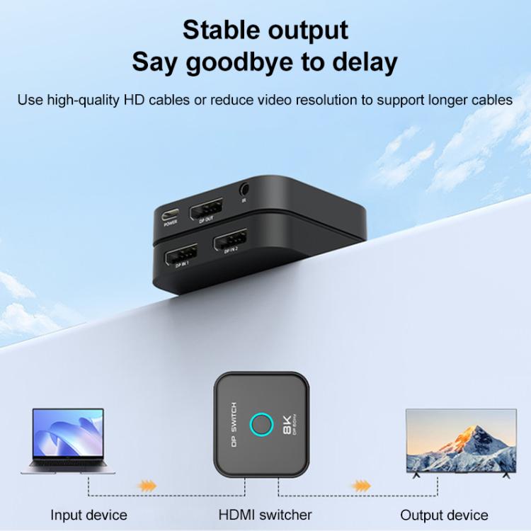 FJGEAR FJ-8K201DP 8K 60Hz DP One-way Switch(US Plug) - Switch by buy2fix | Online Shopping UK | buy2fix