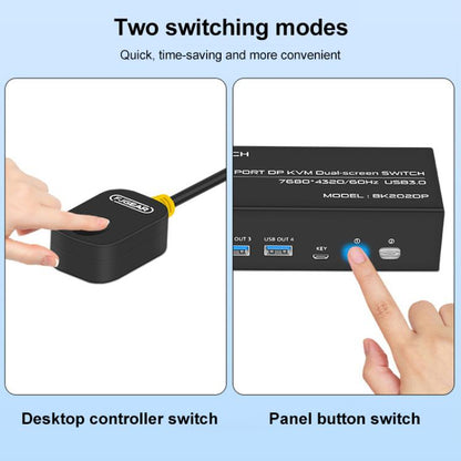 FJGEAR FJ-8K202DP 8K 60Hz DP USB3.0 Monitor KVM Switch(US Plug) - Switch by buy2fix | Online Shopping UK | buy2fix