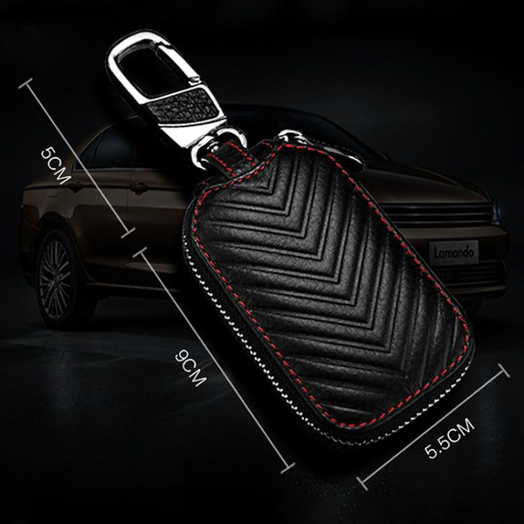 Litchi Grain PU Leather Universal Car Key Case(Red) - Car Key Cases by buy2fix | Online Shopping UK | buy2fix