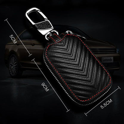 Litchi Grain PU Leather Universal Car Key Case(Red) - Car Key Cases by buy2fix | Online Shopping UK | buy2fix