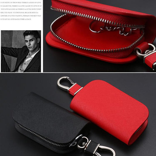 Universal Car Key Case Car Key Cowhide Leather Protective Cover(Pink) - Car Key Cases by buy2fix | Online Shopping UK | buy2fix