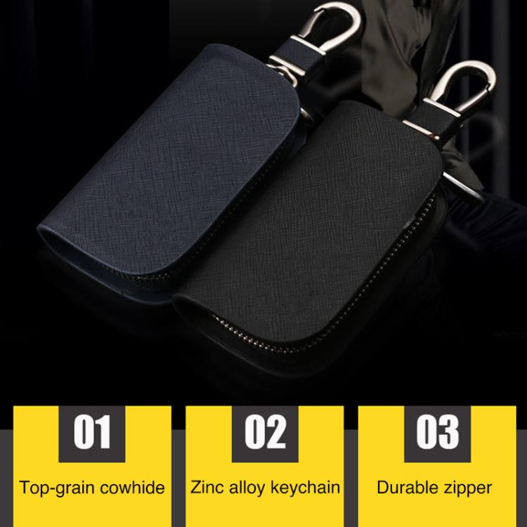 Universal Car Key Case Car Key Cowhide Leather Protective Cover(Brown) - Car Key Cases by buy2fix | Online Shopping UK | buy2fix