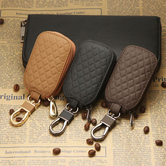 Microfiber Leather Universal Car Key Case Protective Cover(Coffee) - Car Key Cases by buy2fix | Online Shopping UK | buy2fix