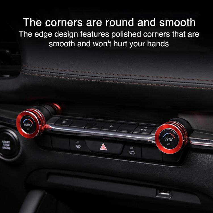 For Mazda Axela CX-30 2020-2022 2pcs Multimedia / Central Control Knob Metal Decorative Ring(Black) - Decoration Rings by buy2fix | Online Shopping UK | buy2fix