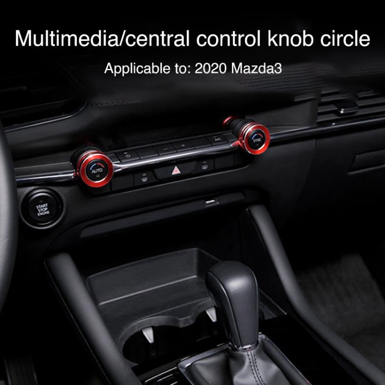 For Mazda Axela CX-30 2020-2022 2pcs Multimedia / Central Control Knob Metal Decorative Ring(Black) - Decoration Rings by buy2fix | Online Shopping UK | buy2fix