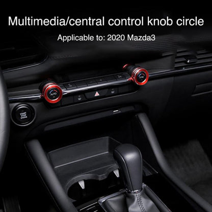 For Mazda Axela CX-30 2020-2022 2pcs Multimedia / Central Control Knob Metal Decorative Ring(Black) - Decoration Rings by buy2fix | Online Shopping UK | buy2fix