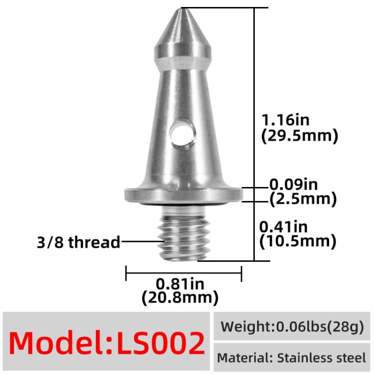 BEXIN LS002 Stainless Steel Tripod Spikes with 3/8 Screw for DSLR Tripods and Monopods(Steel Color) - Other Accessories by BEXIN | Online Shopping UK | buy2fix