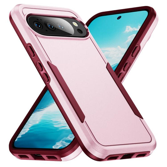For Google Pixel 10 Pro Pioneer Armor Heavy Duty PC + TPU Phone Case(Pink+Rose Red) - Google Cases by buy2fix | Online Shopping UK | buy2fix