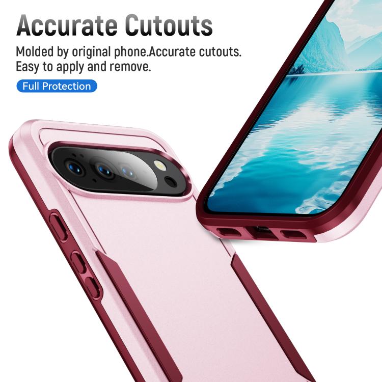 For Google Pixel 10 Pro Pioneer Armor Heavy Duty PC + TPU Phone Case(Pink+Rose Red) - Google Cases by buy2fix | Online Shopping UK | buy2fix