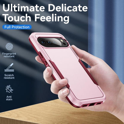 For Google Pixel 10 Pro Pioneer Armor Heavy Duty PC + TPU Phone Case(Pink+Rose Red) - Google Cases by buy2fix | Online Shopping UK | buy2fix