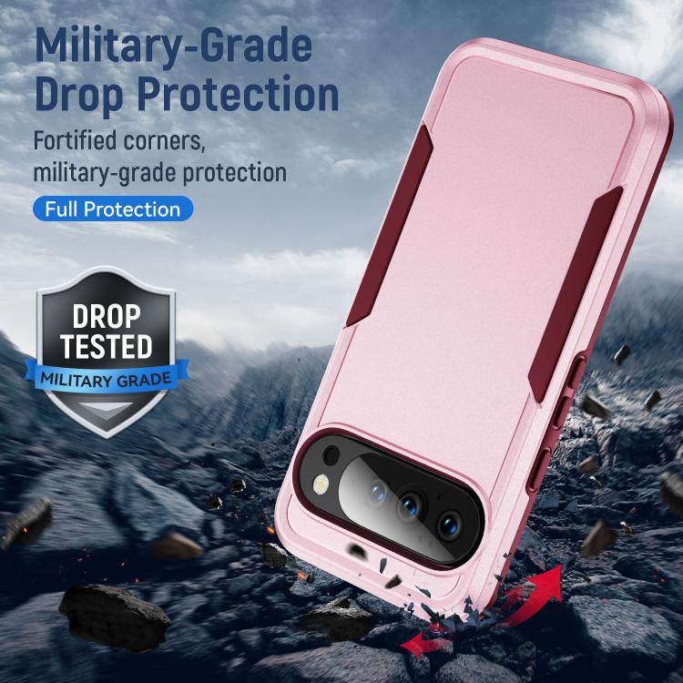 For Google Pixel 10 Pro Pioneer Armor Heavy Duty PC + TPU Phone Case(Pink+Rose Red) - Google Cases by buy2fix | Online Shopping UK | buy2fix