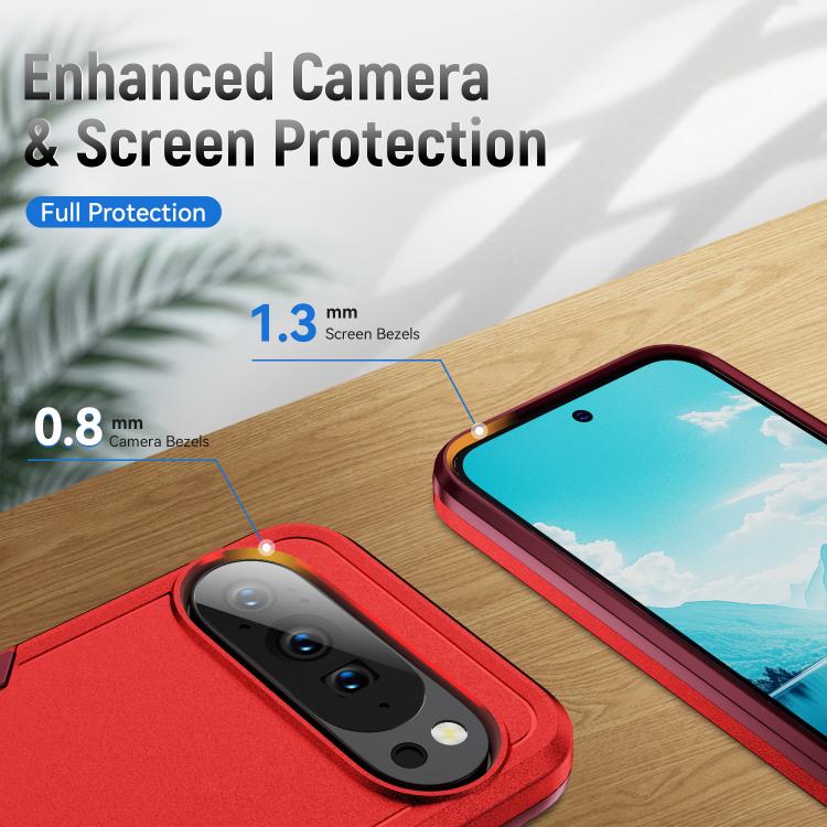 For Google Pixel 10 Pro Pioneer Armor Heavy Duty PC + TPU Phone Case(Red+Rose Red) - Google Cases by buy2fix | Online Shopping UK | buy2fix