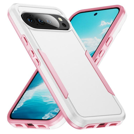 For Google Pixel 10 Pro XL Pioneer Armor Heavy Duty PC + TPU Phone Case(White+Pink) - Google Cases by buy2fix | Online Shopping UK | buy2fix