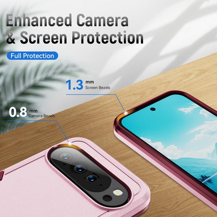 For Google Pixel 10 Pro XL Pioneer Armor Heavy Duty PC + TPU Phone Case(Pink+Rose Red) - Google Cases by buy2fix | Online Shopping UK | buy2fix