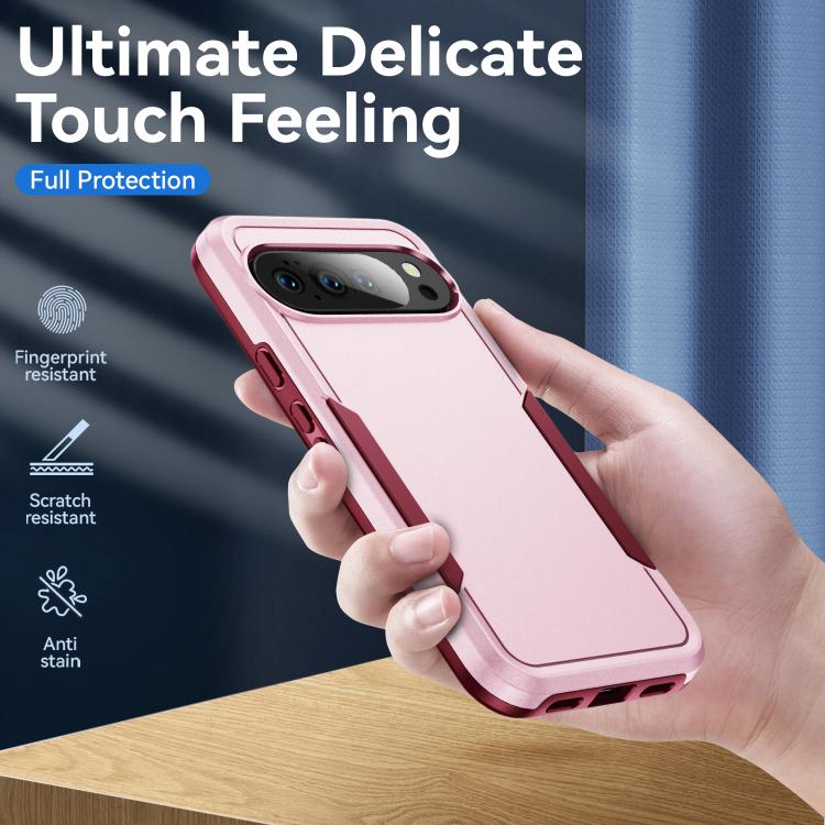 For Google Pixel 10 Pro XL Pioneer Armor Heavy Duty PC + TPU Phone Case(Pink+Rose Red) - Google Cases by buy2fix | Online Shopping UK | buy2fix