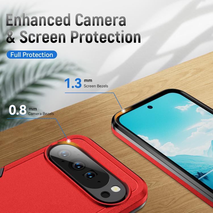 For Google Pixel 10 Pro XL Pioneer Armor Heavy Duty PC + TPU Phone Case(Red+Black) - Google Cases by buy2fix | Online Shopping UK | buy2fix
