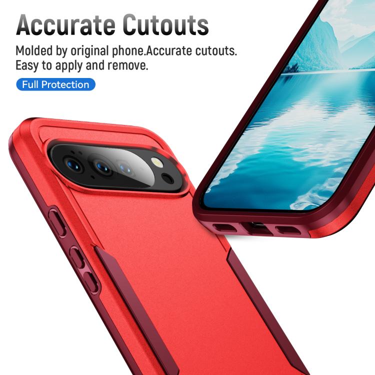 For Google Pixel 10 Pro XL Pioneer Armor Heavy Duty PC + TPU Phone Case(Red+Rose Red) - Google Cases by buy2fix | Online Shopping UK | buy2fix