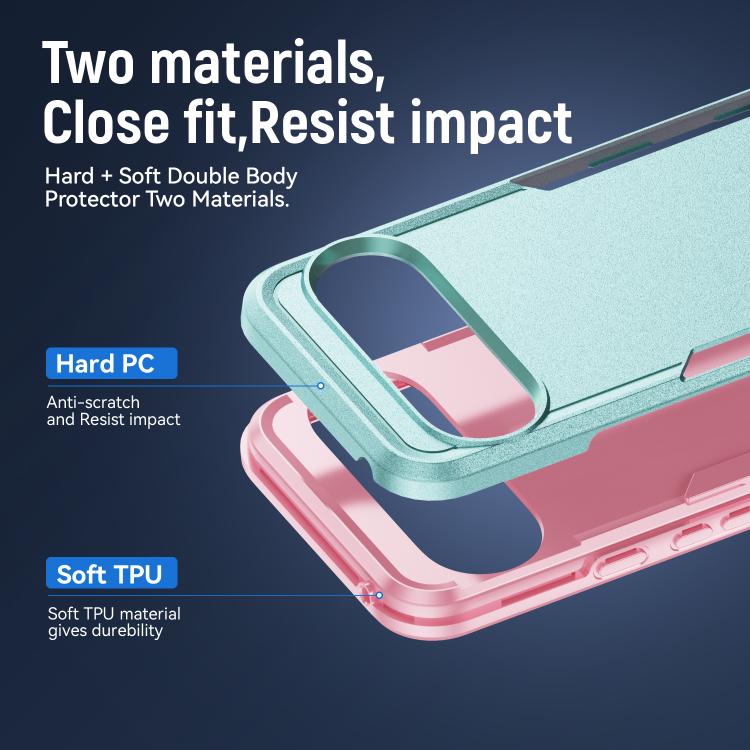 For Google Pixel 10 Pro XL Pioneer Armor Heavy Duty PC + TPU Phone Case(Green+Pink) - Google Cases by buy2fix | Online Shopping UK | buy2fix