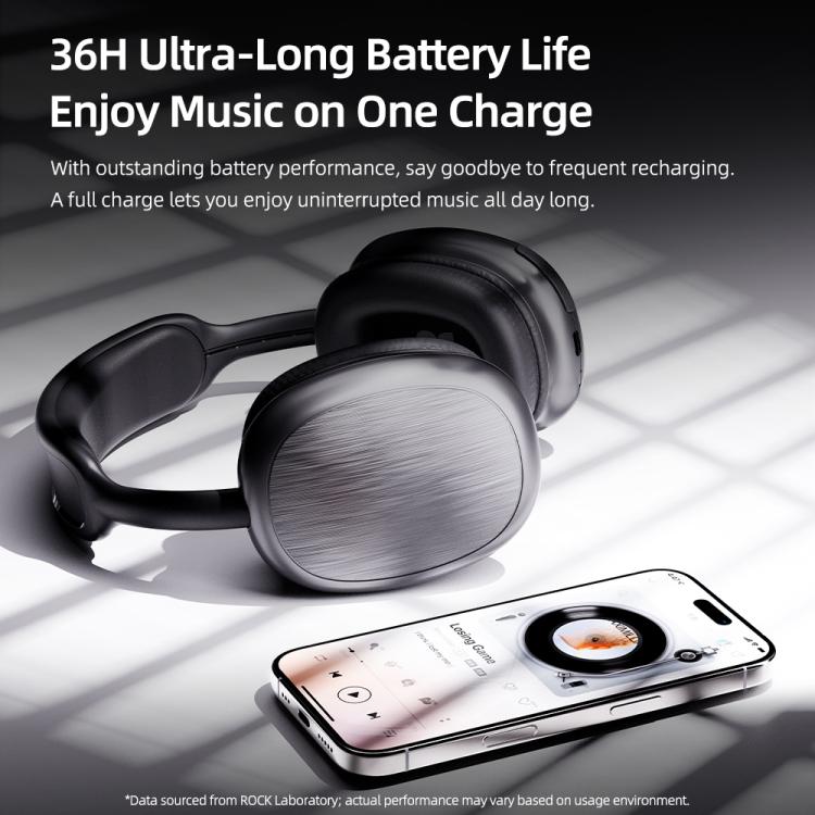 ROCK O5 Head-mounted Bluetooth 5.3 Wireless Headphones(Grey) - Headset & Headphone by ROCK | Online Shopping UK | buy2fix